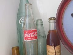 botallas años 70 coca cola, fanta naranja, cristal