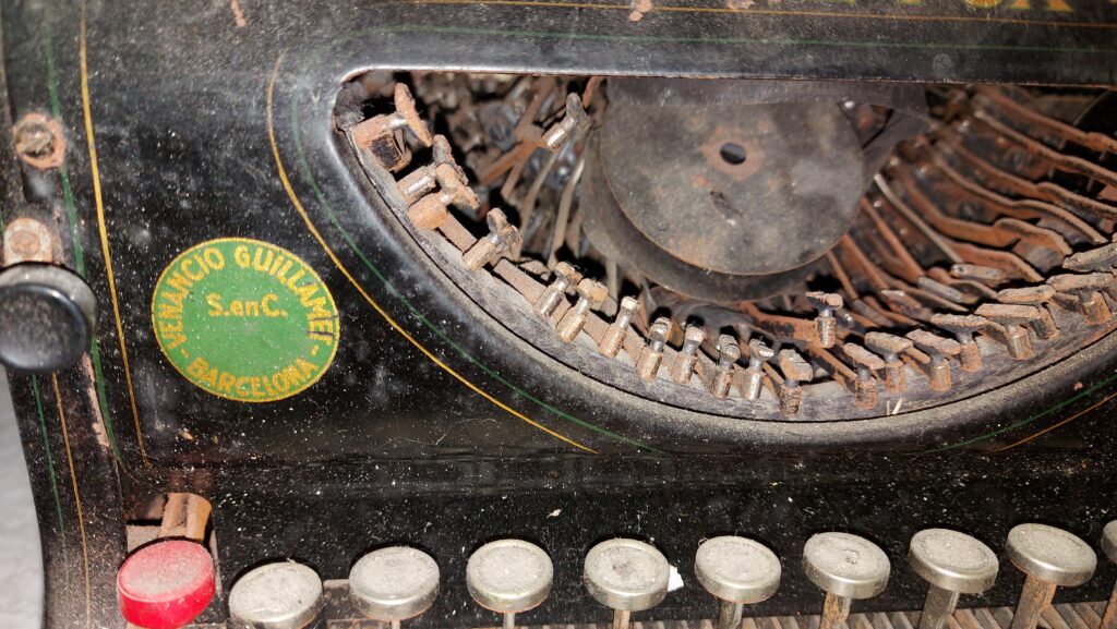 Antiguedades, máquina de escribir antiguas THE FOX año 1907, cachivaches, objetos antiguos, 